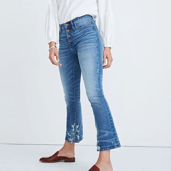 Madewell Denim - Madewell Cali Demi-Boot Jeans in Bess Wash: Button-Front Edition Size 26